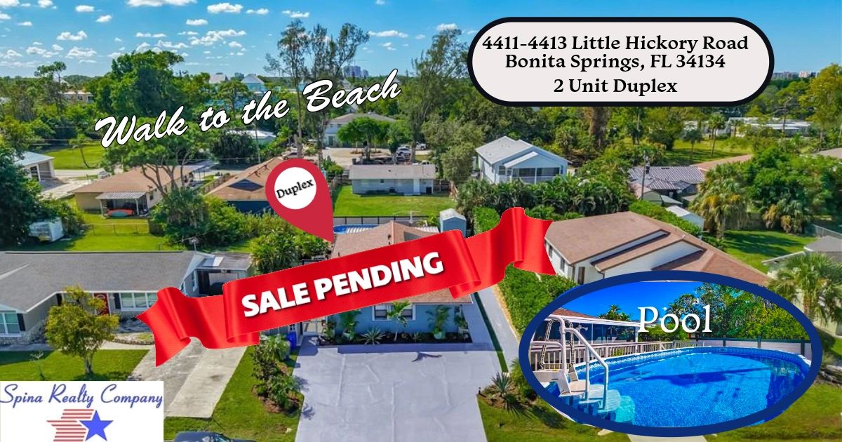 Bonita Springs duplex with pool, sale pending